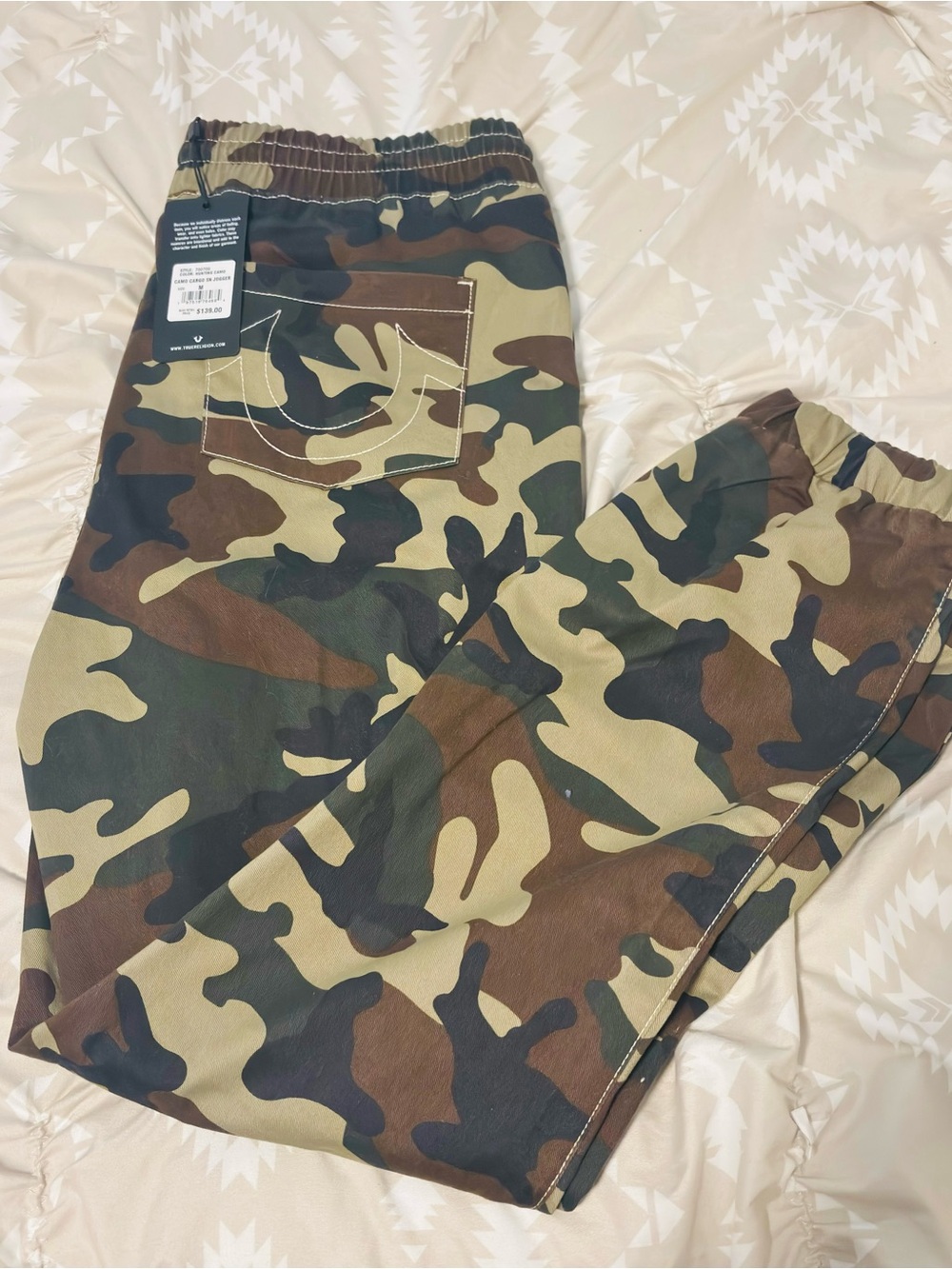 True Religion Men's Camouflage Jogger Pants - Green/Brown/Black
